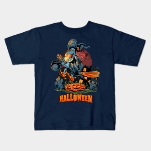 Halloween Scary  Witch Design Kids T-Shirt